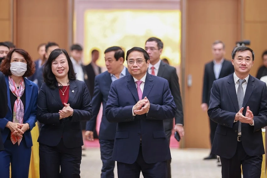 Thủ tướng Phạm Minh Chính dự Hội nghị toàn quốc triển khai công tác y tế năm 2023 - Ảnh: VGP/Nhật Bắc Thủ tướng Phạm Minh Chính dự Hội nghị toàn quốc triển khai công tác y tế năm 2023 - Ảnh: VGP/Nhật Bắc