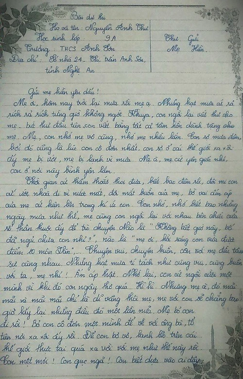 Trang 1 bài dự thi của em Nguyễn Anh Thư.