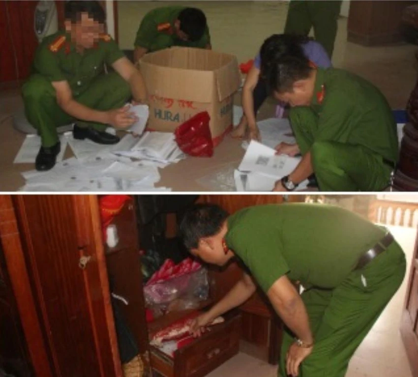 Công an khám xét nơi ở của Lê Văn Bình. Ảnh: CACC Công an khám xét nơi ở của Lê Văn Bình. Ảnh: CACC