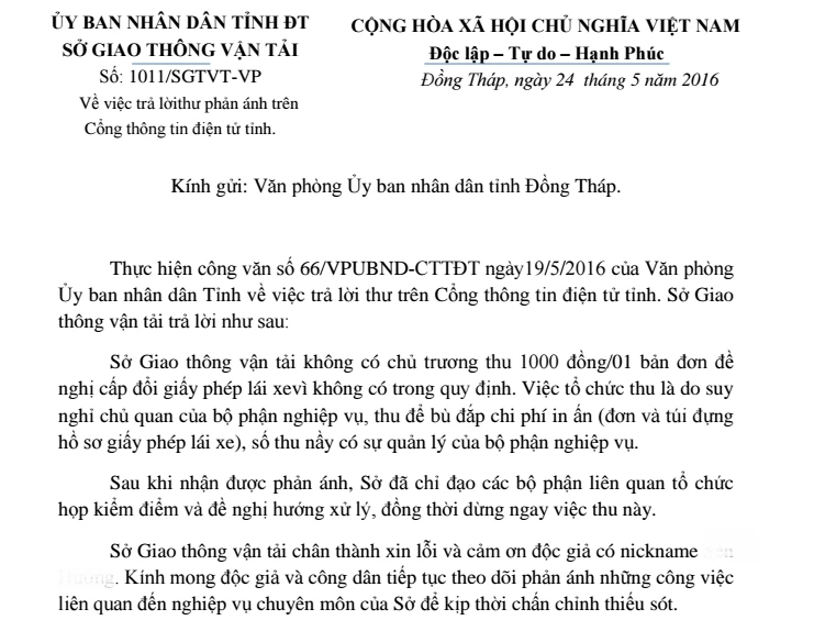 Bộ phận nghiệp vụ tự thu phí tùy tiện, lãnh đạo Sở GTVT nhận lỗi ảnh 1 Bộ phận nghiệp vụ tự thu phí tùy tiện, lãnh đạo Sở GTVT nhận lỗi ảnh 1