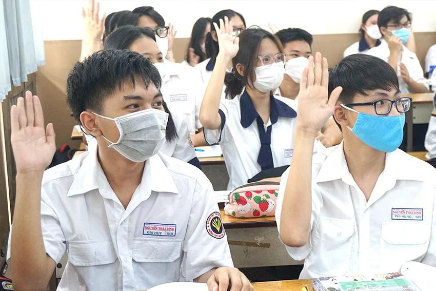 Một tiết học hoạt động trải nghiệm hướng nghiệp tại Trường THPT Nguyễn Thái Bình (quận Tân Bình). Ảnh: NGUYỄN QUYÊN Một tiết học hoạt động trải nghiệm hướng nghiệp tại Trường THPT Nguyễn Thái Bình (quận Tân Bình). Ảnh: NGUYỄN QUYÊN