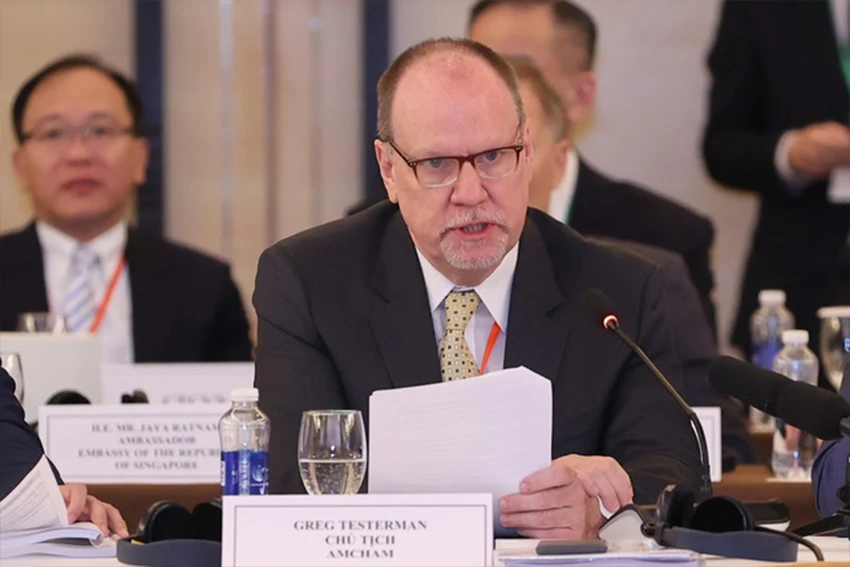 Ông Greg Testerman,Chủ tịch Hiệp hội Doanh nghiệp Mỹ tại Việt Nam (AmCham). Ông Greg Testerman,Chủ tịch Hiệp hội Doanh nghiệp Mỹ tại Việt Nam (AmCham).