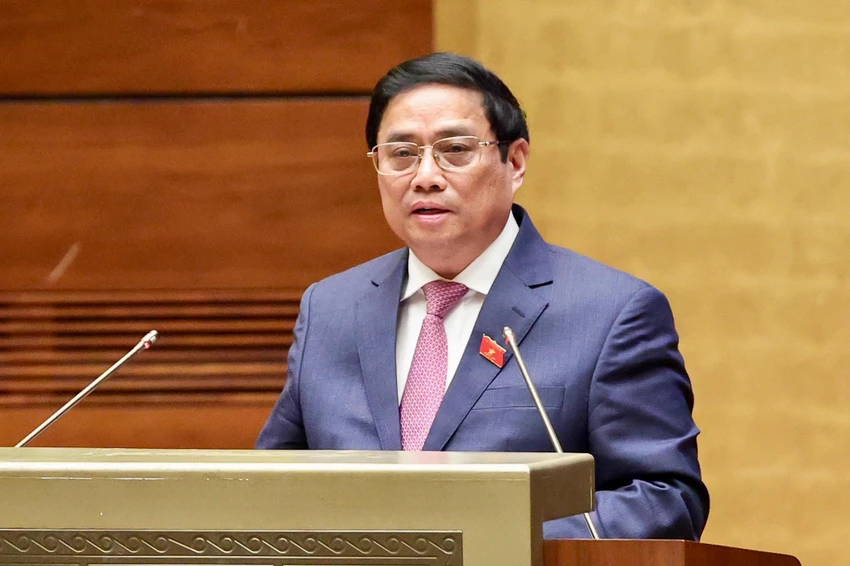Thủ tướng Phạm Minh Chính báo cáo tại Quốc hội về tình hình KTXH chín tháng năm 2022. Ảnh: QH Thủ tướng Phạm Minh Chính báo cáo tại Quốc hội về tình hình KTXH chín tháng năm 2022. Ảnh: QH