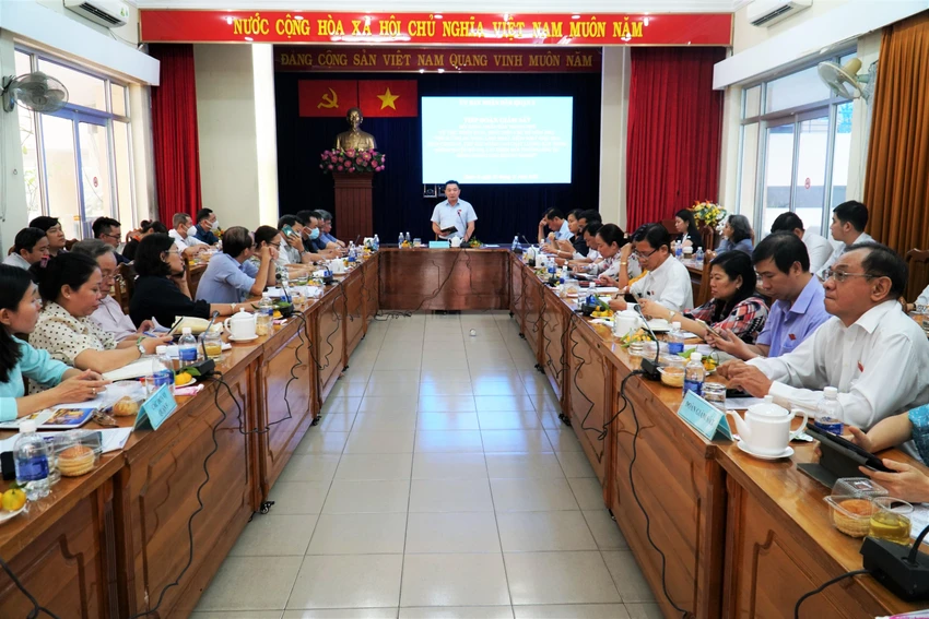 Toàn cảnh buổi làm việc. Ảnh: BẢO PHƯƠNG Toàn cảnh buổi làm việc. Ảnh: BẢO PHƯƠNG