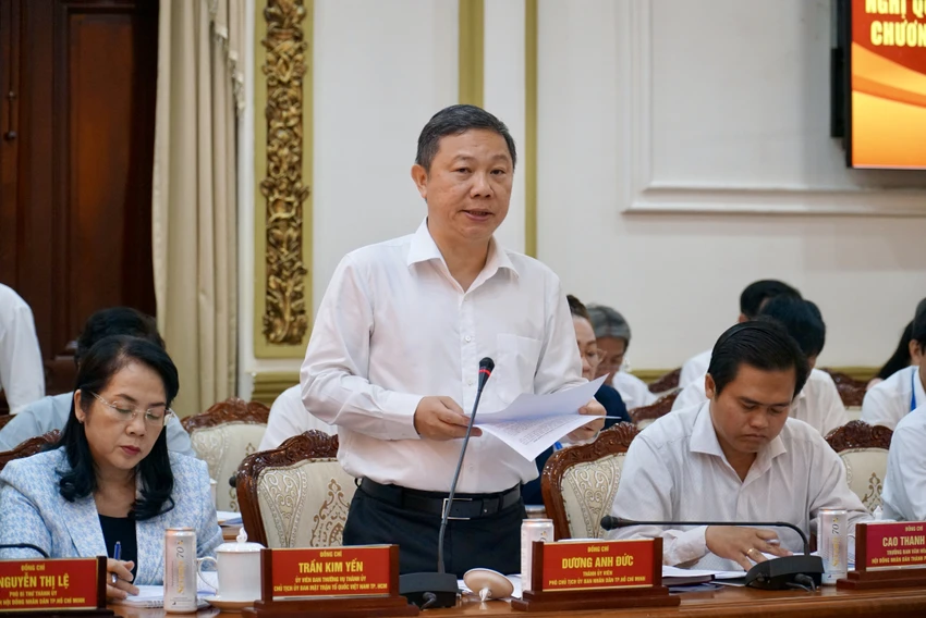 Phó Chủ tịch UBND TP.HCM Dương Anh Đức tại một hội nghị. Ảnh: BẢO PHƯƠNG Phó Chủ tịch UBND TP.HCM Dương Anh Đức tại một hội nghị. Ảnh: BẢO PHƯƠNG