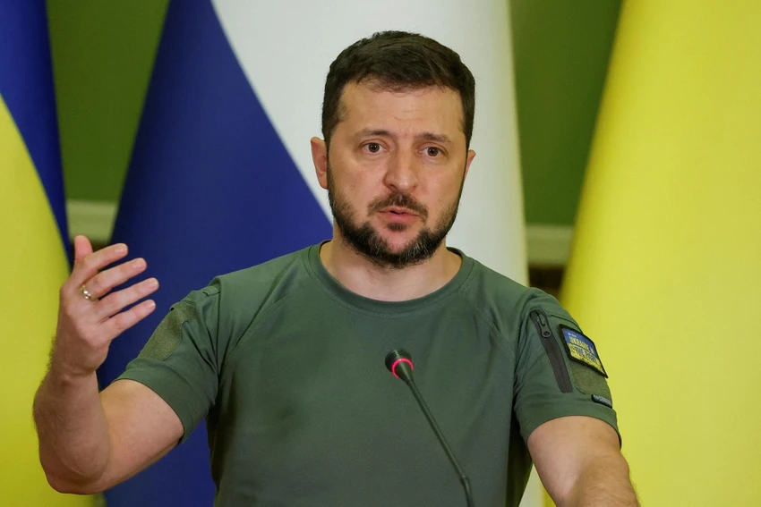 Tổng thống Ukraine Volodymyr Zelensky. ẢNH: REUTERS Tổng thống Ukraine Volodymyr Zelensky. ẢNH: REUTERS