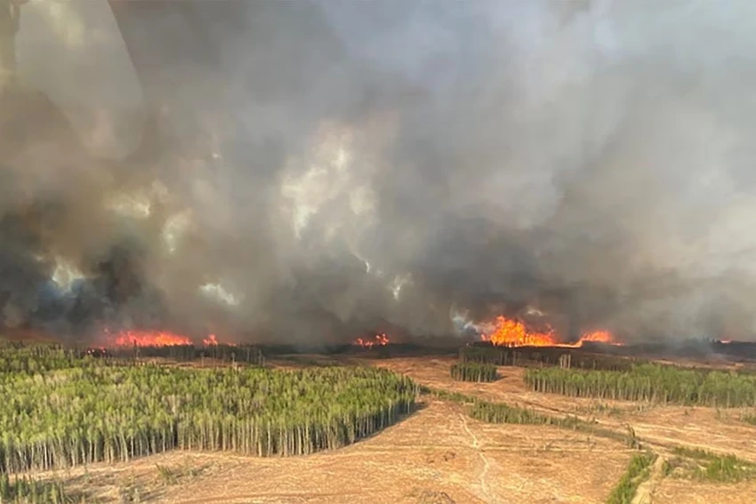 Gió mạnh khiến cháy rừng lan rộng tại khu vực bang Alberta (Canada). Ảnh: REUTERS Gió mạnh khiến cháy rừng lan rộng tại khu vực bang Alberta (Canada). Ảnh: REUTERS