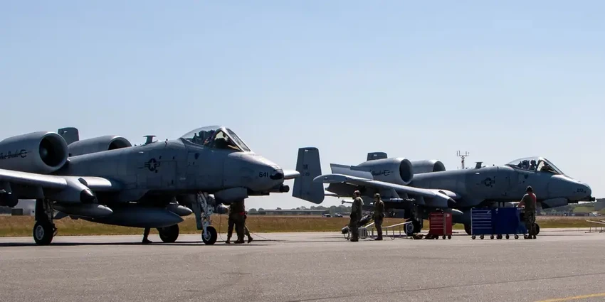 Máy bay A-10 Thunderbolt II của Không quân Mỹ chuẩn bị cho tập trận Air Defender 23. Ảnh: BUSINESS INSIDER Máy bay A-10 Thunderbolt II của Không quân Mỹ chuẩn bị cho tập trận Air Defender 23. Ảnh: BUSINESS INSIDER
