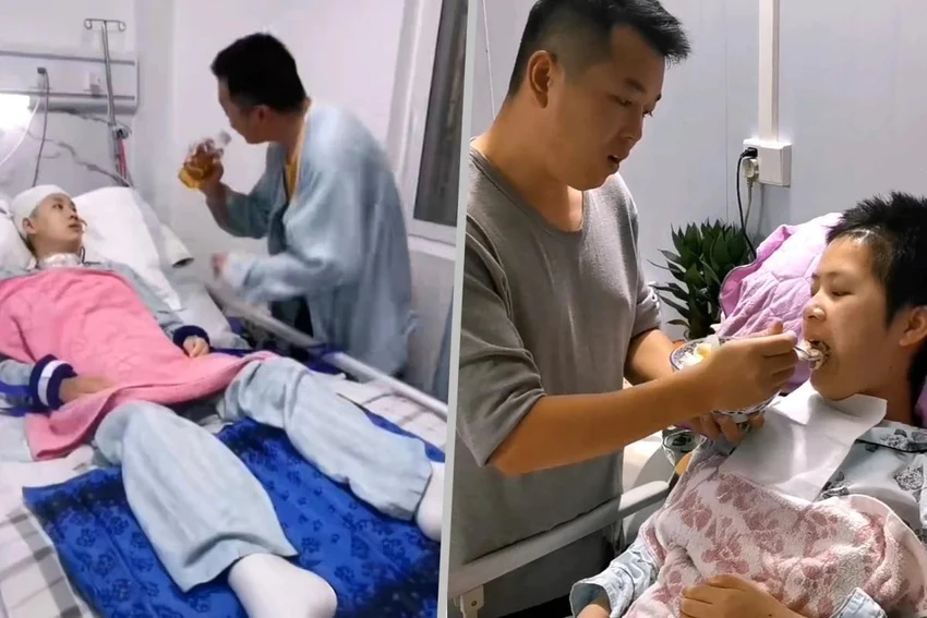 Chuyện tình anh Đặng Hữu Thái nhiều năm múa hát mua vui cho người vợ sống thực vật.jpg