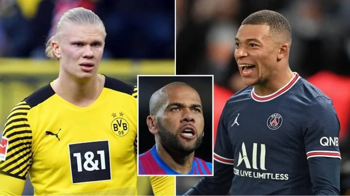 Lão tướng Alves hiến kế cho Barcelona nên chọn Mbappe, không cần Haaland. Ảnh: CGI. Lão tướng Alves hiến kế cho Barcelona nên chọn Mbappe, không cần Haaland. Ảnh: CGI.