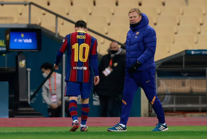 Sau khi Barca chia tay Messi, đến lượt HLV Koeman cũng ra đi. Ảnh: CGI.