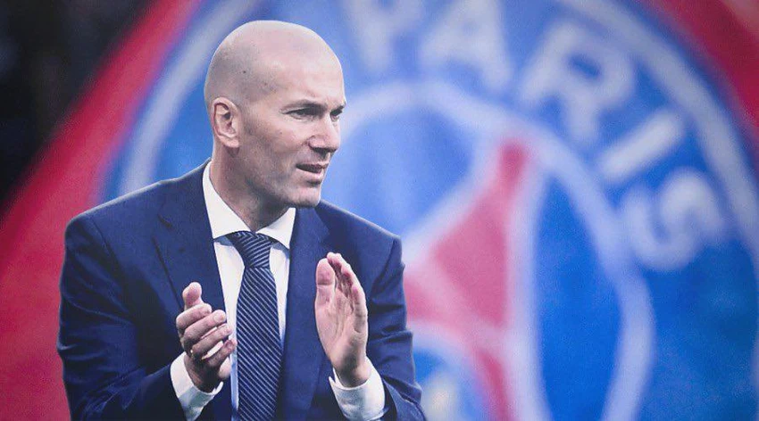 Có tin Zidane sẽ sớm về cầm quân ở PSG. Ảnh: CGI.