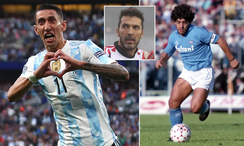 Thủ môn Buffon đánh giá Di Maria sẽ thành công như Maradona khi chơi bóng ở Ý. Ảnh: CGI. Thủ môn Buffon đánh giá Di Maria sẽ thành công như Maradona khi chơi bóng ở Ý. Ảnh: CGI.