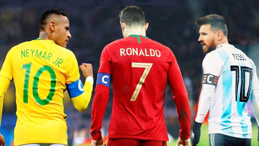 Neymar không thể sánh ngang đẳng cấp với Ronaldo và Messi nhưng có thời điểm vẫn tỏa sáng hơn. Ảnh: CGI.