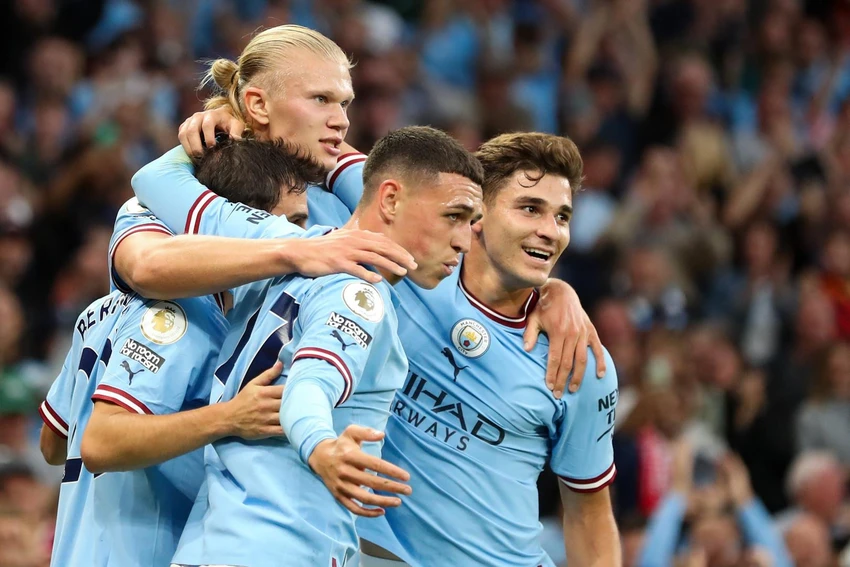 Erling Haaland và những tân binh Man City cùng các gương mặt cũ giá trị giúp họ sở hữu đội hình đắt giá nhất châu Âu. Ảnh: CGI.