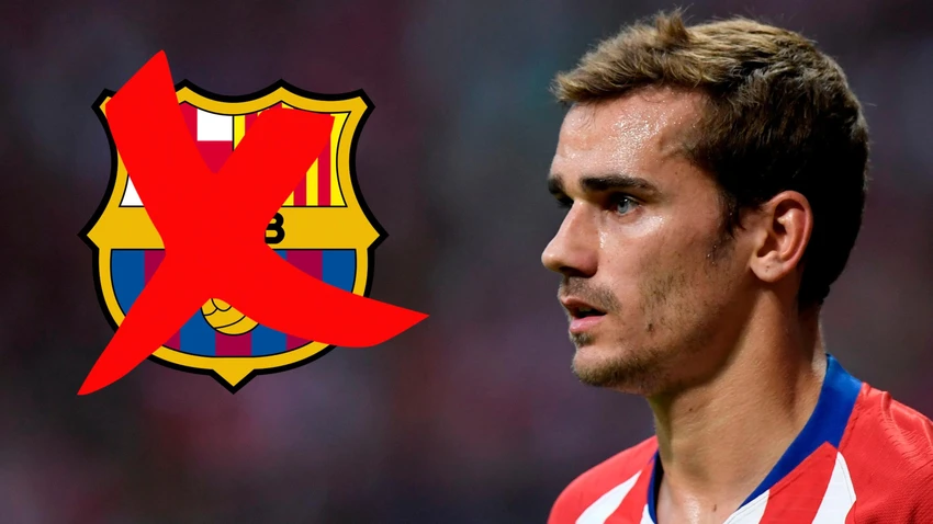 Tiền đạo người Pháp đang khoác áo Atletico không còn đường trở lại Barca. Ảnh: CGI.