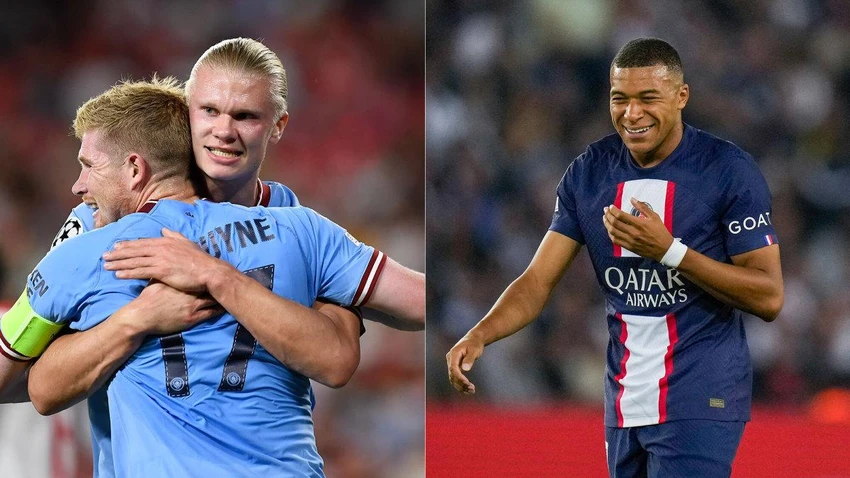 Hai chân sút trẻ Haaland và Mbappe sẽ thay thế sự thống trị của Messi - Ronaldo. Ảnh: CGI.