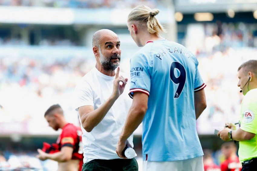 HLV Pep Guardiola ấn tượng với năng lực ghi bàn siêu phàm của tân binh Haaland. Ảnh: CGI. HLV Pep Guardiola ấn tượng với năng lực ghi bàn siêu phàm của tân binh Haaland. Ảnh: CGI.