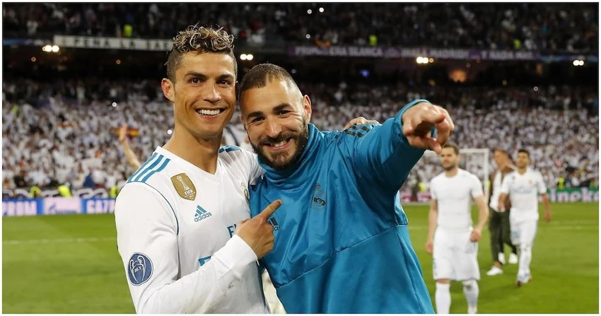Quả bóng vàng 2022 thuộc về Benzema, đồng đội cũ của Ronaldo. Ảnh: GETTY. Quả bóng vàng 2022 thuộc về Benzema, đồng đội cũ của Ronaldo. Ảnh: GETTY.