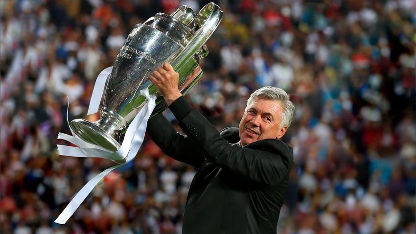 HLV Ancelotti kế nhiệm Zidane xuất sắc không kém với những ngôi vô địch trong nước và châu Âu. Ảnh: GETTY.