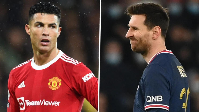 Messi đang tận hưởng những khoảnh khắc ngọt ngào ở mùa giải này trong màu áo PSG trong khi Ronaldo chật vật tại Man United. Ảnh: GETTY. Messi đang tận hưởng những khoảnh khắc ngọt ngào ở mùa giải này trong màu áo PSG trong khi Ronaldo chật vật tại Man United. Ảnh: GETTY.