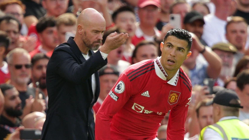 HLV Ten Hag ca ngợi sự kiên trì của siêu sao người Bồ Đào Nha. Ảnh: GETTY. HLV Ten Hag ca ngợi sự kiên trì của siêu sao người Bồ Đào Nha. Ảnh: GETTY.