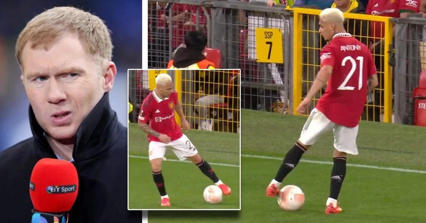 Cựu tiền vệ Man United "ngứa mắt" với pha biểu diễn quá lố của Antony. Ảnh: GETTY.