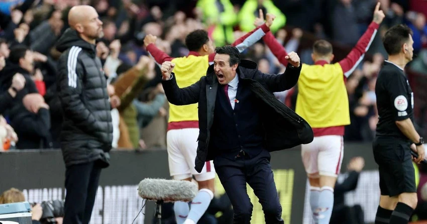 Aston Villa lần đầu tiên trên sân nhà thắng Man United tính từ tháng 8-1995. Ảnh: GETTY. Aston Villa lần đầu tiên trên sân nhà thắng Man United tính từ tháng 8-1995. Ảnh: GETTY.