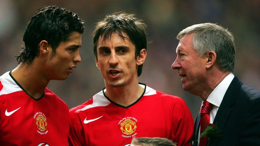 Neville bất ngờ với sự lột xác của Ronaldo dưới thời HLV Ferguson. Ảnh: GETTY.