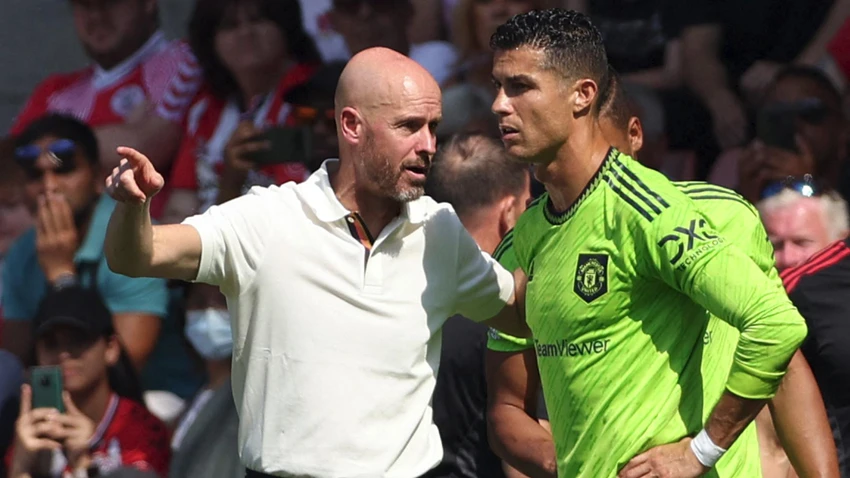 Ronaldo đã chia tay Man United sau khi công khai chỉ trích HLV Ten Hag và CLB. Ảnh: GETTY.