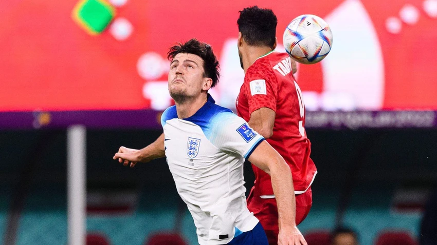 Trung vệ Maguire chơi ổn trong màu áo tuyển Anh tại World Cup 2022. Ảnh: GETTY.