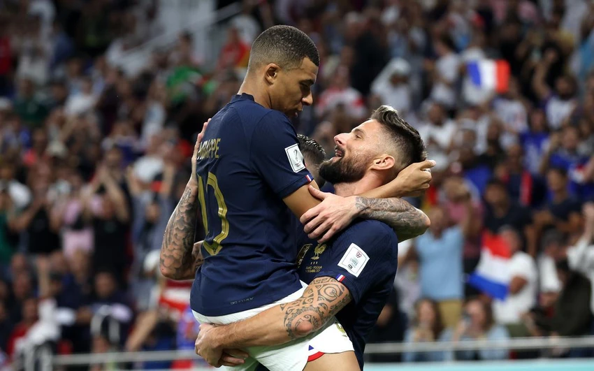 Tuyển Pháp không có Quả bóng vàng 2022 nhưng rất an tâm với Mbappe và Giroud đã ghi tổng cộng 9 bàn thắng tại World Cup. Ảnh: GETTY.