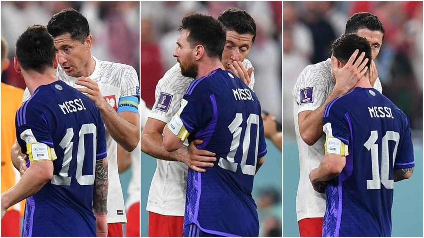 Messi và Lewandowski tình cảm sau trận Argentina thắng Ba Lan ở World Cup. Ảnh: GETTY. Messi và Lewandowski tình cảm sau trận Argentina thắng Ba Lan ở World Cup. Ảnh: GETTY.