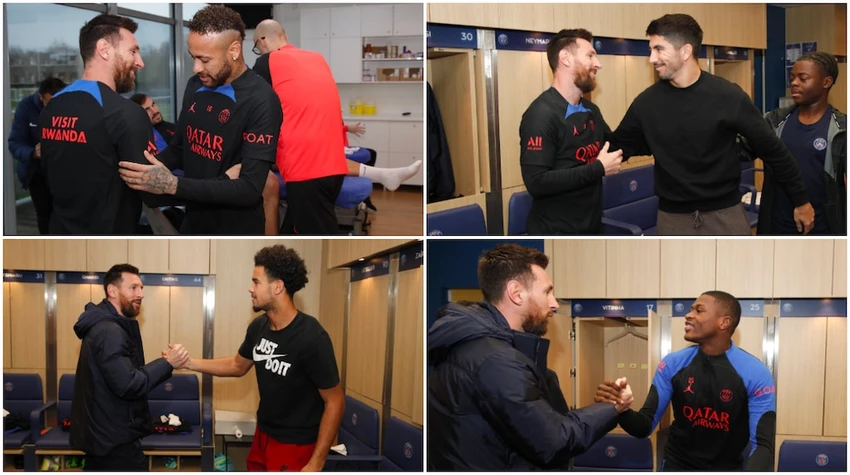 Nhà vô địch thế giới chào hỏi đồng đội PSG sau kỳ nghỉ dài hai tuần. Ảnh: GETTY. Nhà vô địch thế giới chào hỏi đồng đội PSG sau kỳ nghỉ dài hai tuần. Ảnh: GETTY.
