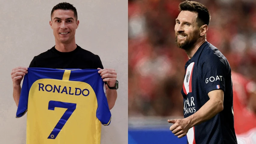 Ronaldo đầu quân cho một đội bóng châu Á là thời cơ lớn cho Messi tiếp tục phá những kỷ lục của anh tại đấu trường lớn châu Âu. Ảnh: GETTY.
