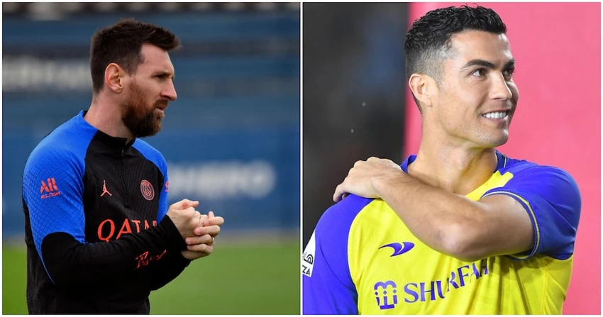 Trong khi Messi đang khoác áo cho đội bóng lớn nước Pháp thì đại đối thủ Ronaldo chơi bóng ở Saudi Arabia. Ảnh: GETTY. Trong khi Messi đang khoác áo cho đội bóng lớn nước Pháp thì đại đối thủ Ronaldo chơi bóng ở Saudi Arabia. Ảnh: GETTY.