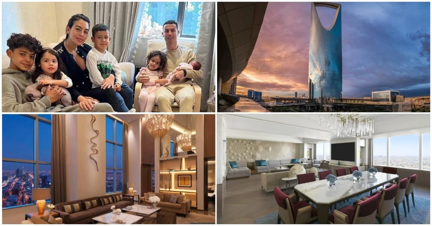 Gia đình Ronaldo đang ở tạm trong một căn penthouse cao cấp khi chờ dọn về biệt thự mới tại Saudi Arabia. Ảnh: GETTY. Gia đình Ronaldo đang ở tạm trong một căn penthouse cao cấp khi chờ dọn về biệt thự mới tại Saudi Arabia. Ảnh: GETTY.