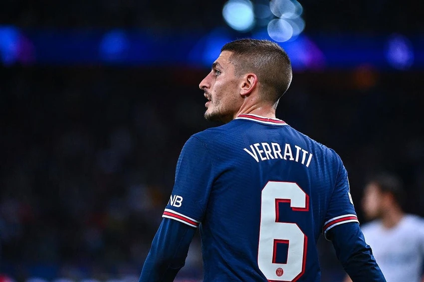 Verratti phạm sai lầm trong trận lượt về trước Bayern Munich khiến đội nhà bị loại khỏi đấu trường Champions League. Ảnh: GETTY.