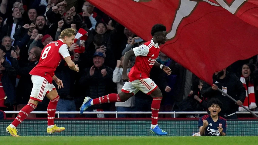 Saka lập cú đúp trong trận đại thắng của Arsenal. Ảnh: GETTY. Saka lập cú đúp trong trận đại thắng của Arsenal. Ảnh: GETTY.