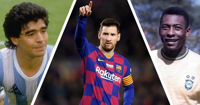 CONMEBOL tôn vinh Messi như hai cố huyền thoại của bóng đá thế giới là Maradona và Pele. Ảnh: GETTY. CONMEBOL tôn vinh Messi như hai cố huyền thoại của bóng đá thế giới là Maradona và Pele. Ảnh: GETTY.