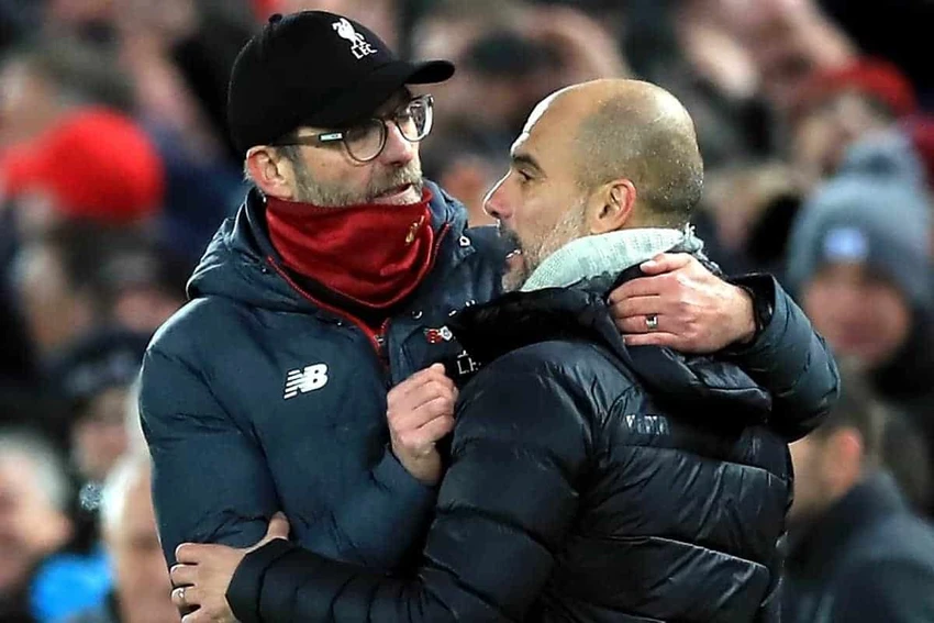 HLV Pep Guardiola đánh giá cao thầy trò Klopp. Ảnh: GETTY. HLV Pep Guardiola đánh giá cao thầy trò Klopp. Ảnh: GETTY.