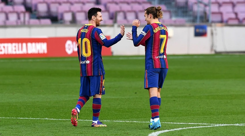 Griezmann đã học hỏi nhiều từ siêu sao Messi. Ảnh: GETTY.