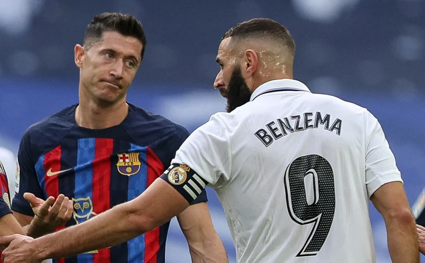 Benzema và Lewandowski cạnh tranh nhau cho danh hiệu cá nhân Pichichi. Ảnh: GETTY. Benzema và Lewandowski cạnh tranh nhau cho danh hiệu cá nhân Pichichi. Ảnh: GETTY.