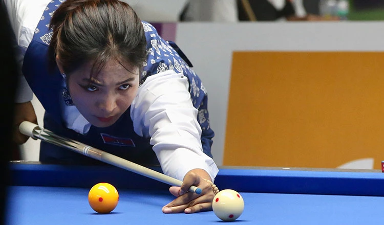 Pheavy trở về nước từ Hàn Quốc tham dự SEA Games 32 với khao khát giành 2 HCV ở nội dung Billiards carom 1 băng và 3 băng. Ảnh: CCT. Pheavy trở về nước từ Hàn Quốc tham dự SEA Games 32 với khao khát giành 2 HCV ở nội dung Billiards carom 1 băng và 3 băng. Ảnh: CCT.