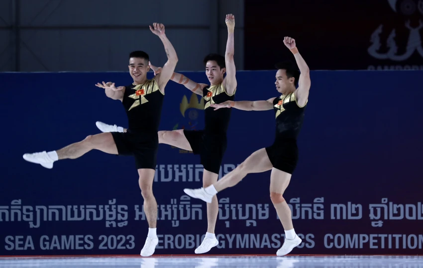 Đội tuyển Aerobic đã giành thêm 2 HCV cho thể thao Việt Nam. Ảnh: ANH PHƯƠNG. Đội tuyển Aerobic đã giành thêm 2 HCV cho thể thao Việt Nam. Ảnh: ANH PHƯƠNG.