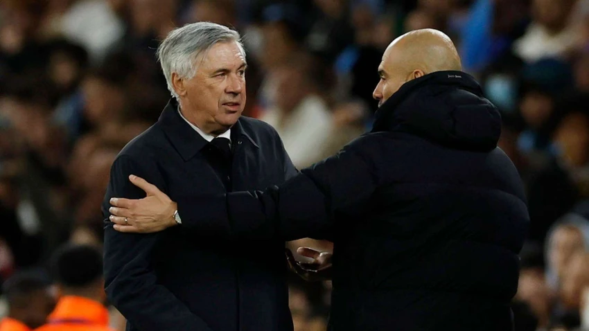 Real không còn muốn HLV Ancelotti tại vị sau mùa giải này và đặc biệt là vừa dừng chân ở Champions League bởi đối thủ lớn Man City. Ảnh: GETTY. Real không còn muốn HLV Ancelotti tại vị sau mùa giải này và đặc biệt là vừa dừng chân ở Champions League bởi đối thủ lớn Man City. Ảnh: GETTY.