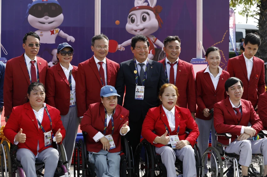 Đoàn thể thao người khuyết tật Việt Nam tham dự Para Games 12 tổ chức tại Campuchia. Ảnh: ANH DƯƠNG. Đoàn thể thao người khuyết tật Việt Nam tham dự Para Games 12 tổ chức tại Campuchia. Ảnh: ANH DƯƠNG.