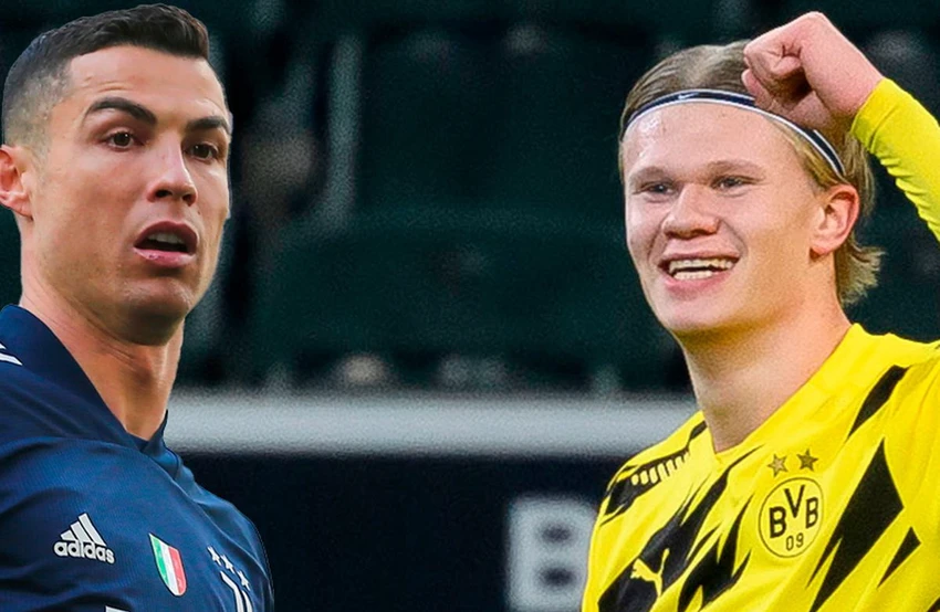 Tiểu tướng Haaland thần tượng Ronaldo và học hỏi rất nhiều từ đàn anh. Ảnh: GETTY.