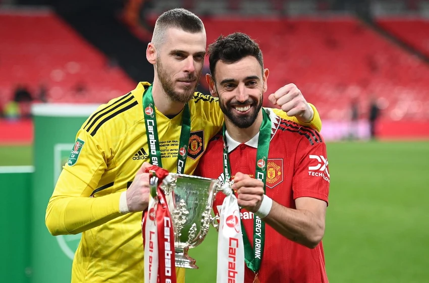 Tiền vệ Bruno trân trọng những đóng góp to lớn của De Gea. Ảnh: GETTY. Tiền vệ Bruno trân trọng những đóng góp to lớn của De Gea. Ảnh: GETTY.