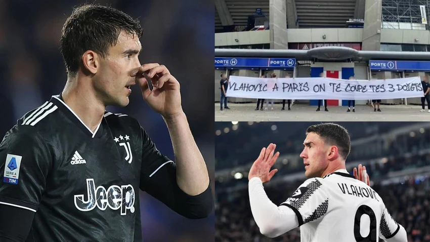 Tân binh Dusan Vlahovic bị các cổ động viên quá khích PSG đe dọa. Ảnh: GETTY. Tân binh Dusan Vlahovic bị các cổ động viên quá khích PSG đe dọa. Ảnh: GETTY.